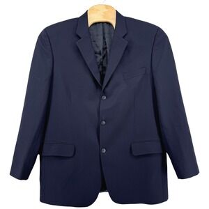 Jack Victor Sagewood SPJ Mens 46L Navy Blue 100% Wool 3-Button Blazer Sport Coat